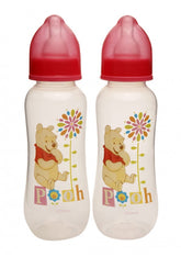 Disney Winnie the Pooh Pink Feeding Bottle + Replacement Teats + FREE Teether - Blanket Babies